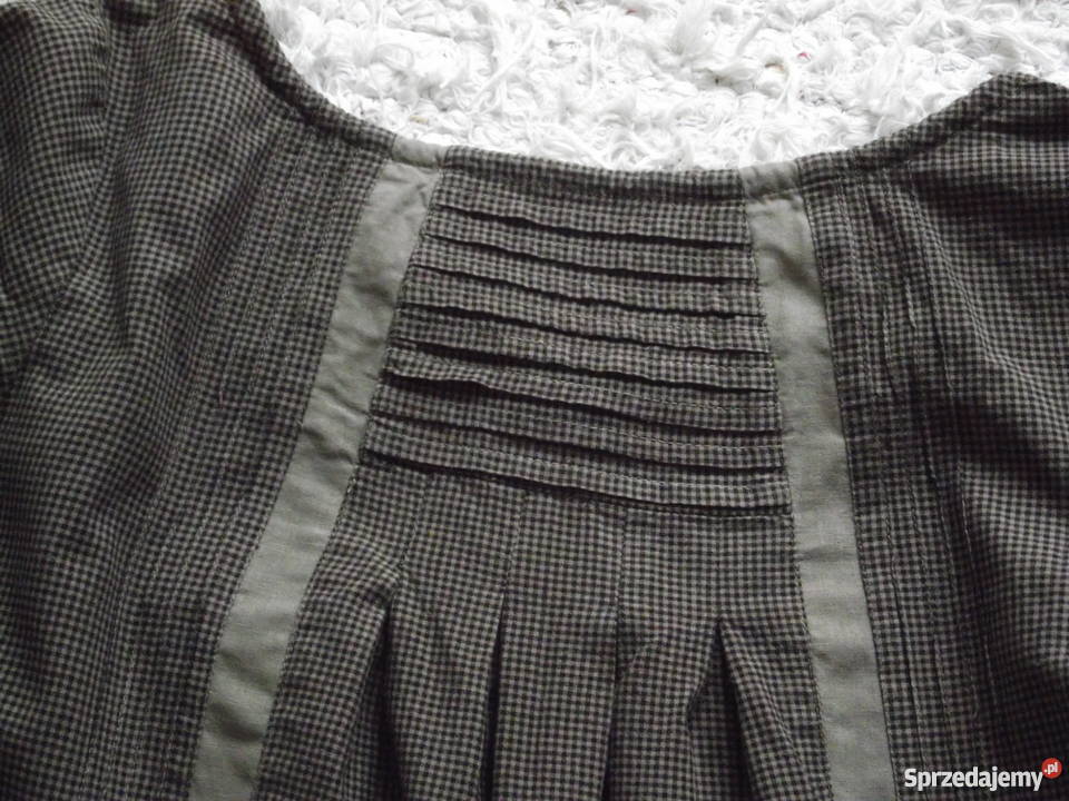 ZARA EFEKTOWNA TUNIKA Z BAWEŁNY W PEPITKĘ r 38 Piła