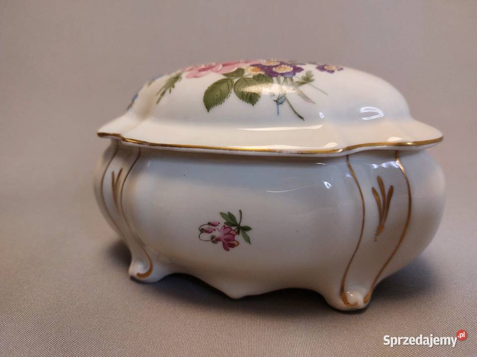 Pudełko Bomboniera Oscar Schlegelmilch Porcelana i szkło zachodniopomorskie Dobrzany