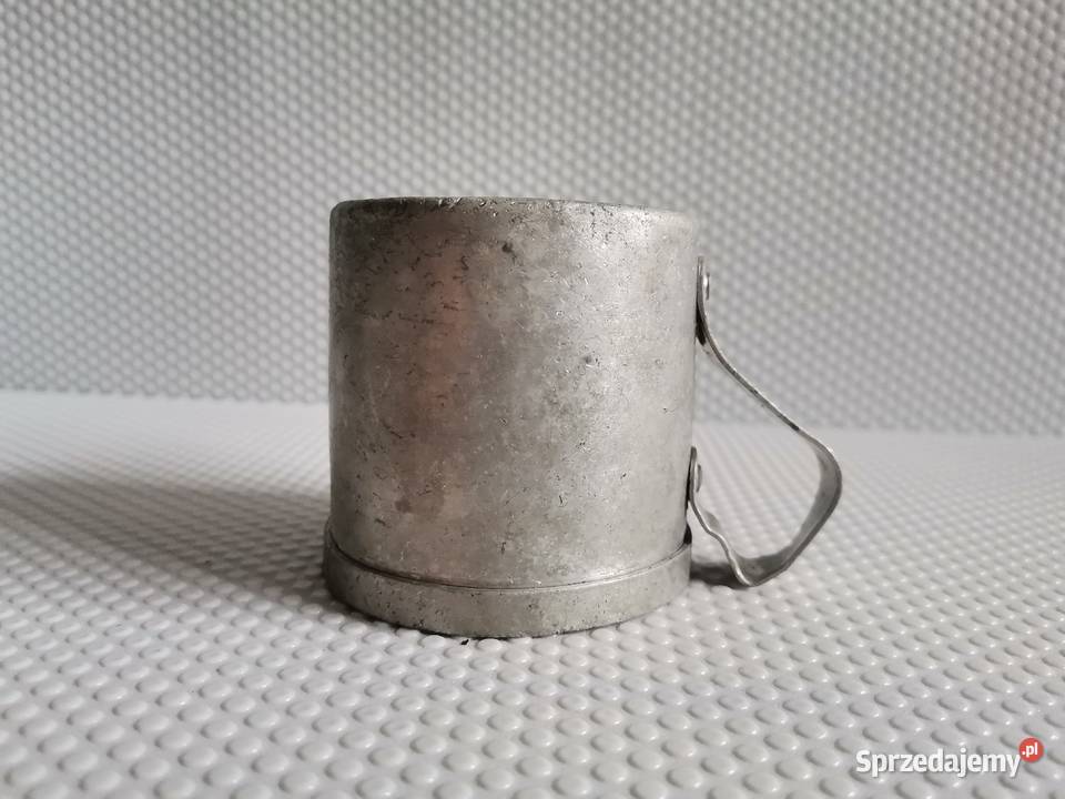 Stary przedwojenny mały kubek aluminiowy 02 Katowice