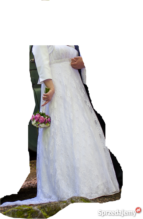 Suknia Ślubna Również Ciążowa Rozmiar 40(L) Zielona Góra