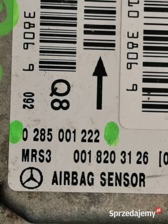 SENSOR MODUŁ AIRBAG MERCEDES A W168 0285001222 Margonin