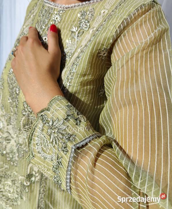 Długa zielona tunika M 38 orient Bollywood Bluzki i koszule sprzedam