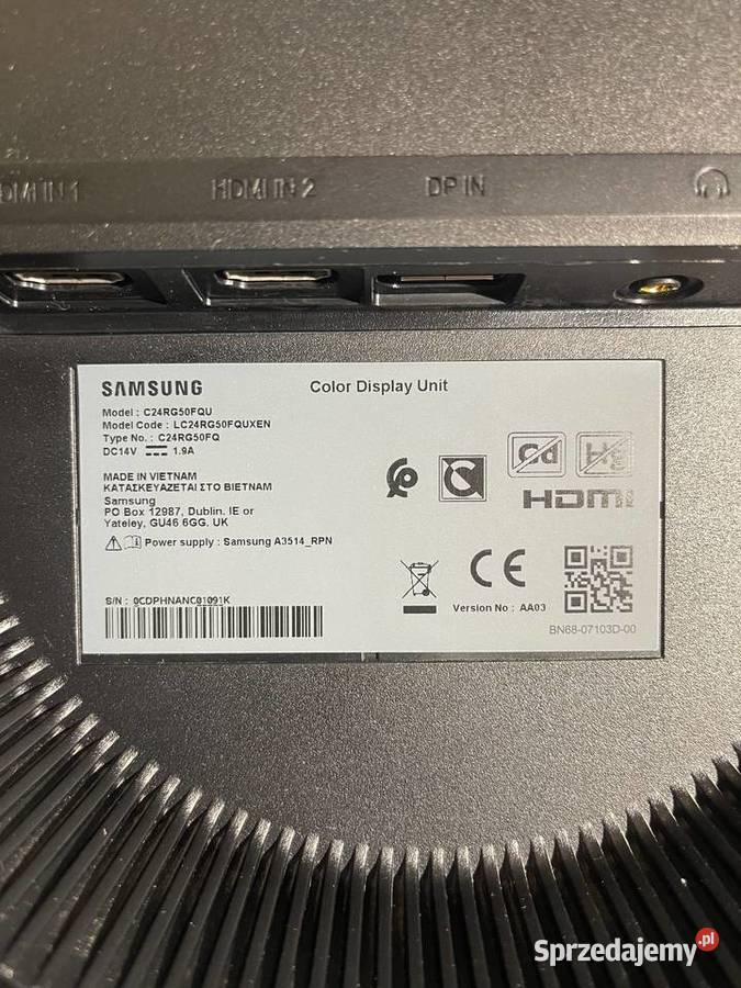 Monitor Zakrzywiony Samsung 24 144hz FHD 4ms Radlin