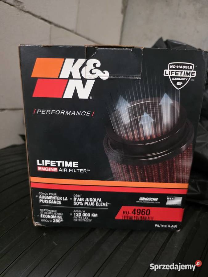 Stożkowy filtr powietrza airbox KN RU4960 Fi osobowe Lublin