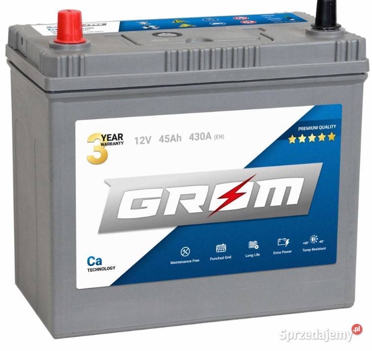 Akumulator GROM Premium 45Ah 430A Japan LEWY Wałbrzych