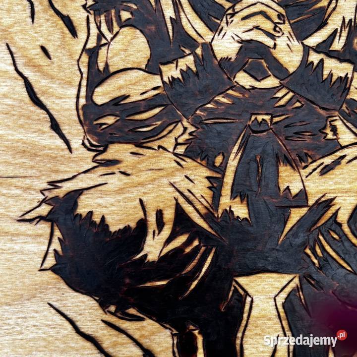 Goku wypalany na desce 30x30 Rękodzieło podlaskie Łomża