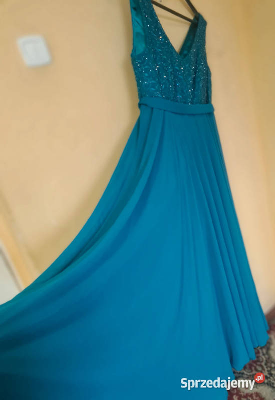 Szybka Wyprzedaż turkusowa wieczorowa sukienka Sosnowiec