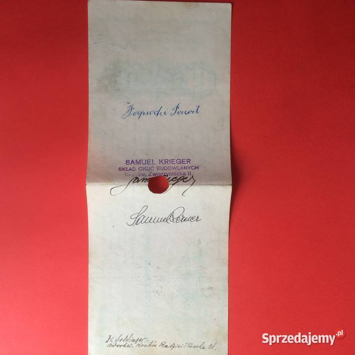 1535 Weksel Wystawiony W Łomży 32 Szczecin sprzedam