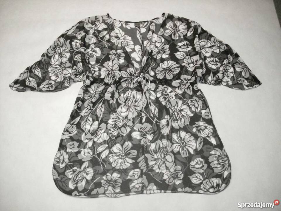 ZWIEWNA luźna tunika czarno biała NOWA 48 50 Nowy Sącz sprzedam