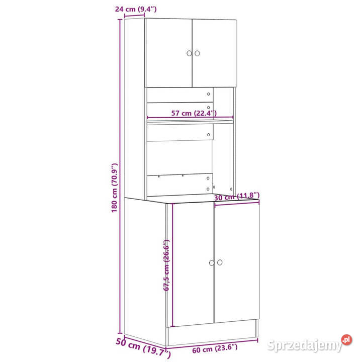 Szafka kuchenna biała 60x50x180 materiał Kuchenne Warszawa sprzedam