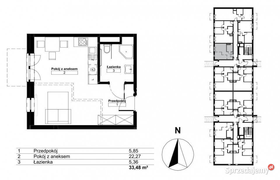 Mieszkanie 3348m2 2pokojowe Kraków 33.48m2 Sprzedaż