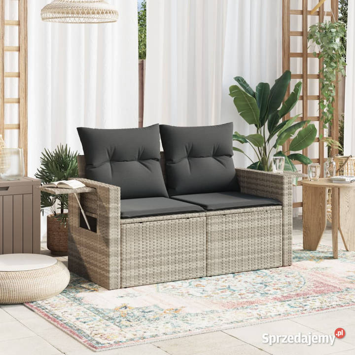 Sofa ogrodowa z poduszkami 2osobowa jasnoszara mazowieckie sprzedam