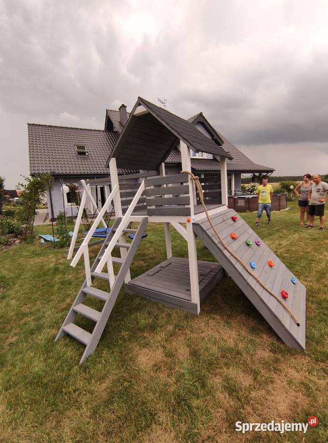 Drewniany plac zabaw domek wspinaczka montaż Częstochowa