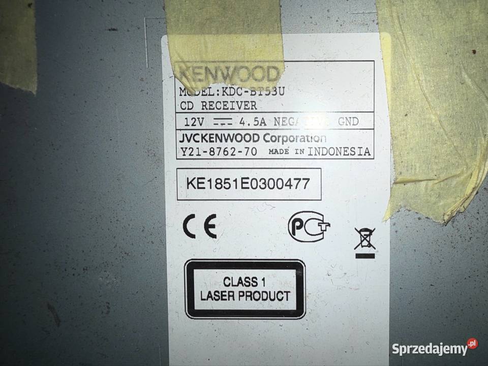 Radio USB bluetooth Kenwood KDCBT53U Ostrów Wielkopolski