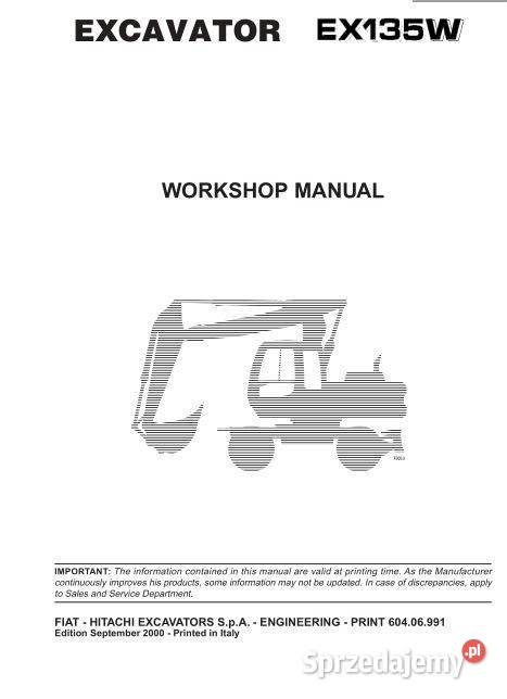 Fiat Hitachi EX165W EX135W instrukcja naprawy motoryzacja, transport Kielce
