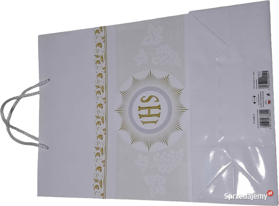 Torba papierowa Komunia Święta IHS 12x29x40 śląskie Czeladź