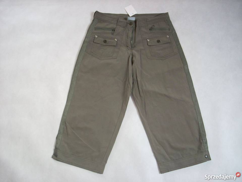 Spodnie 45 Rybaczki Bojówki Khaki Wojskowy kolor