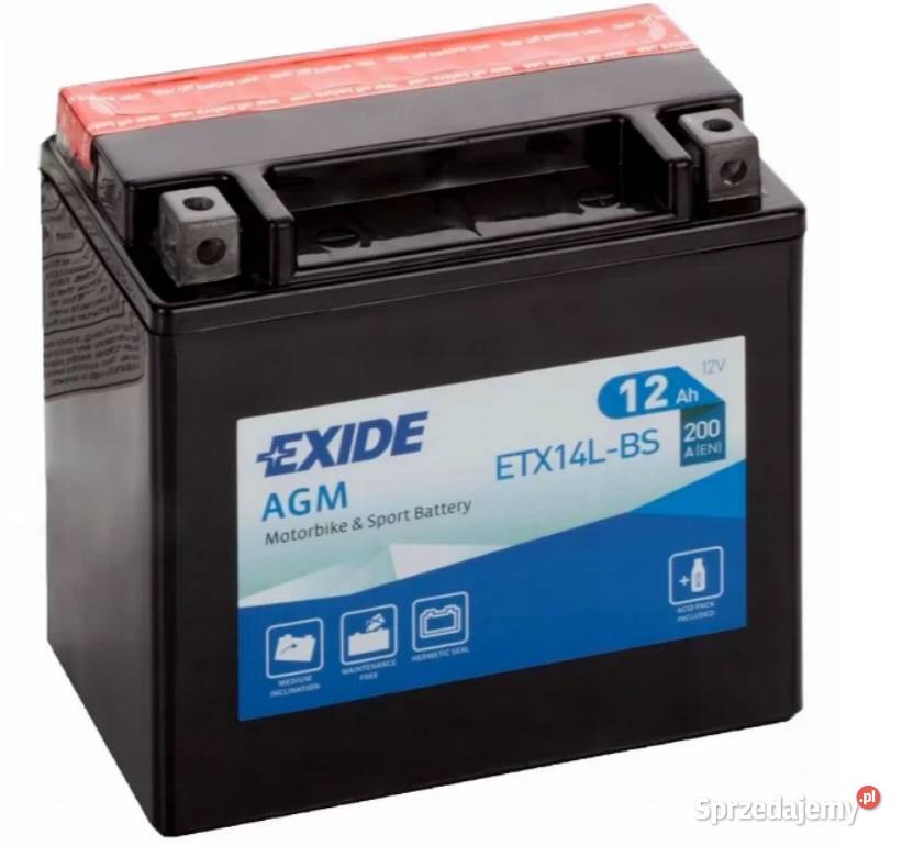 Akumulator motocyklowy EXIDE ETX14LBS YTX14LBS mazowieckie Siedlce