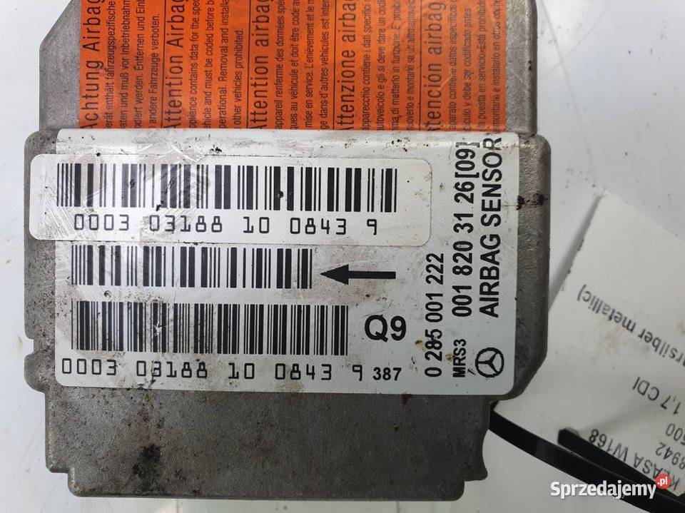 SENSOR AIRBAG MERCEDES A KLASA W168 0285001222 Lipno sprzedam