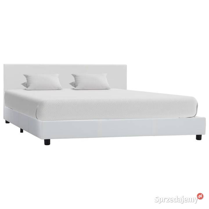 vidaXL Rama łóżka, biała, sztuczna skóra,284765