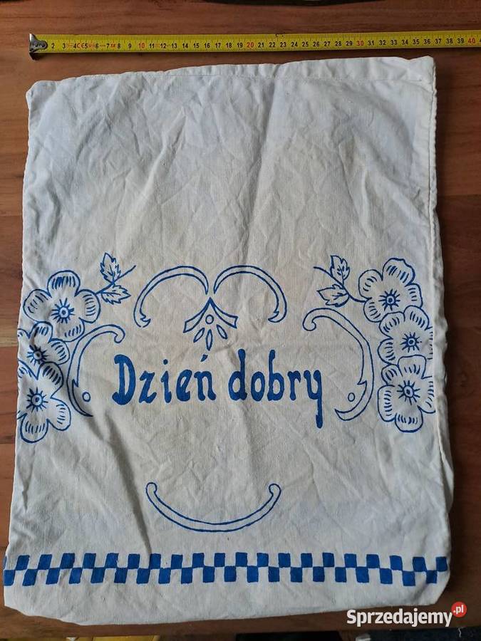 Starodawna poszewka niebieskie wzory dzień Warszawa