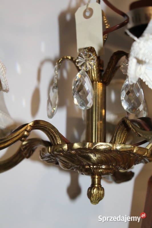 Mosiężny żyrandol 5cio ramienny 220 FiaF Antyki zachodniopomorskie Szczecin