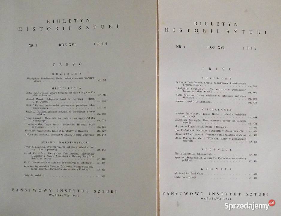 S Biuletyn Historii Sztuki 1954 3 i 4 Warszawa