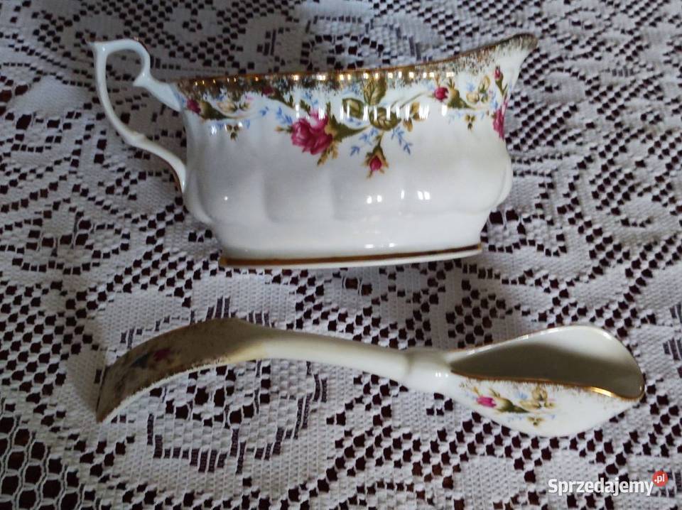 porcelanowa Sosjerka z łyżką Iwona Złota Róża Kielce