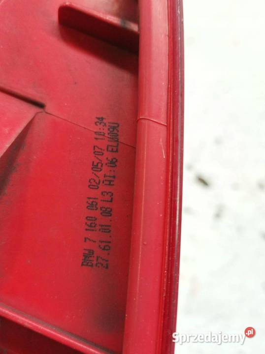 LAMPA TYŁ LEWA TOURING E91 7160061 Bmw Seria 3 V Rok produkcji 2007