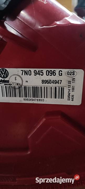 SHARAN 7N 1020 LAMPA PRAWA TYŁ TYLNA 7N0945096G Oświetlenie Luzino