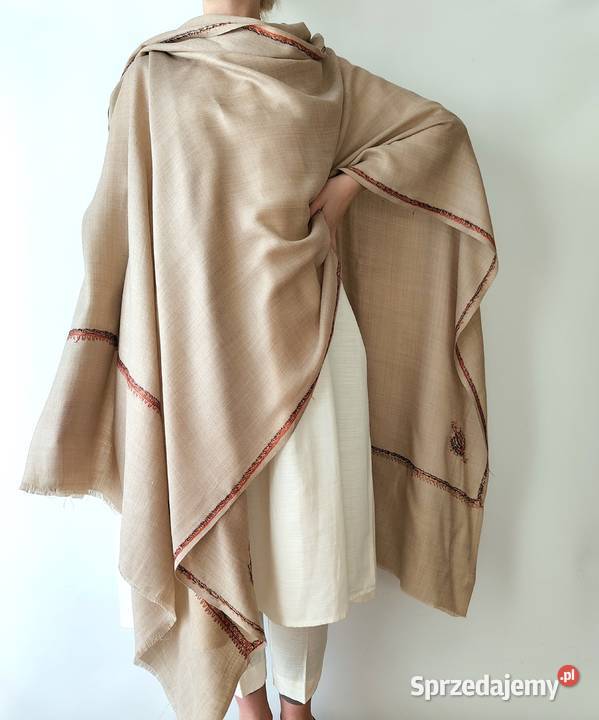 Szal orientalny indyjski haftowany haft paisley Uniseks Szczecin sprzedam