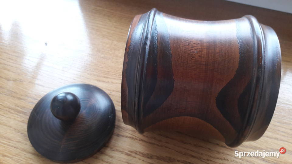 Drewniana szkatułka walec pudełko drewno mazowieckie Radom
