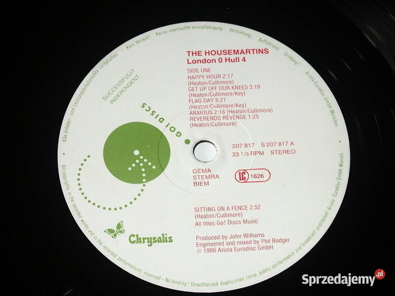 Płyta winylowa THE HOUSEMARTINS LONDON O HULL 4 1 płyta Olsztyn