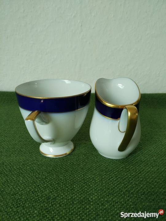 Mlecznik i filiżanka kobaltowa porcelana Gorlice sprzedam