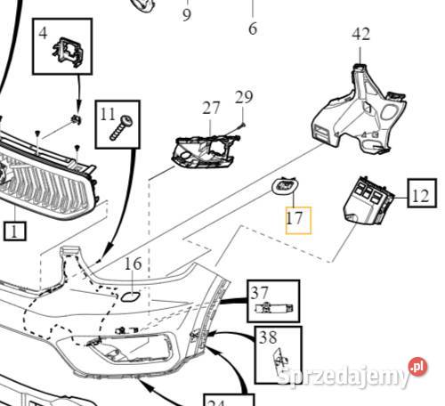 VOLVO XC40 lewy wspornik spryskiwacza lampy Gadgety motoryzacyjne Bielany Wrocławskie