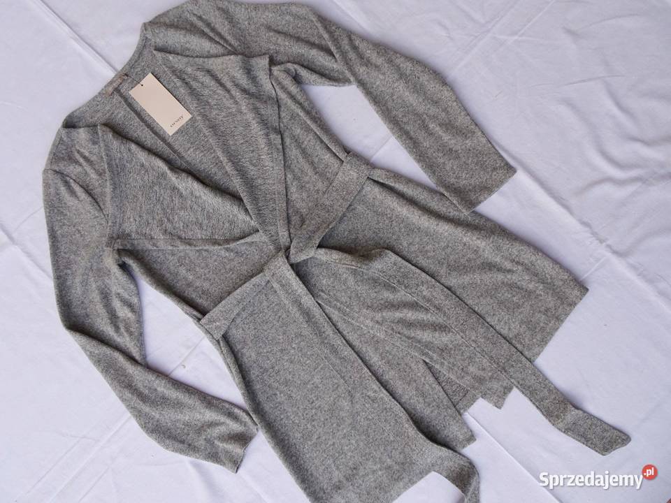Orsay Kardigan Sweter wiązany Nowy S M Szary