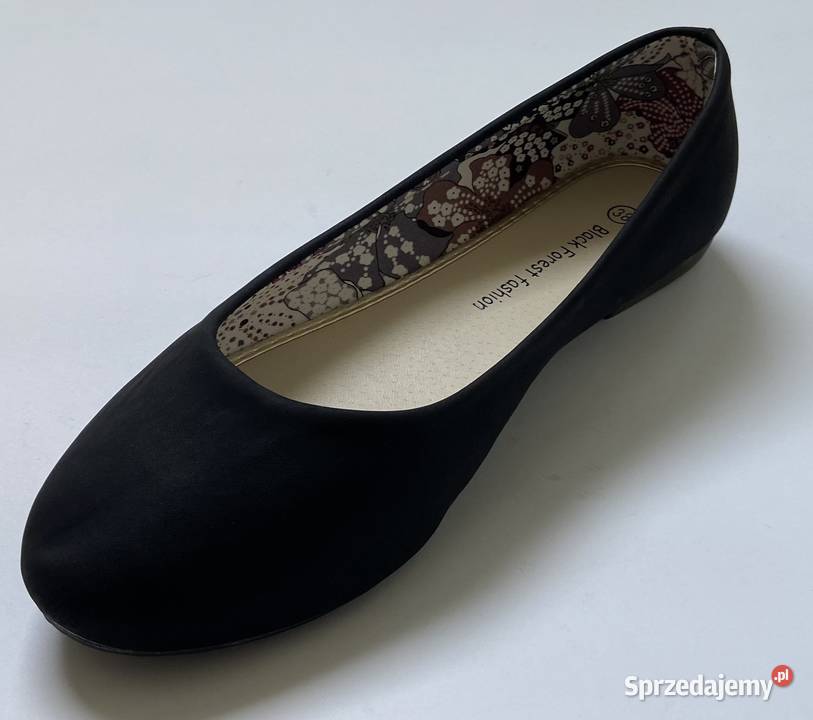 Czarne gładkie baleriny rozmiar 39 Żyrardów