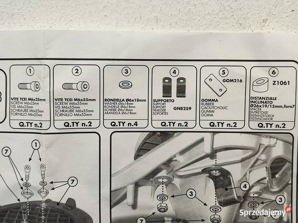 STELAŻ MOCOWANIE PŁYTY KUFRA HONDA PANTHEON 125