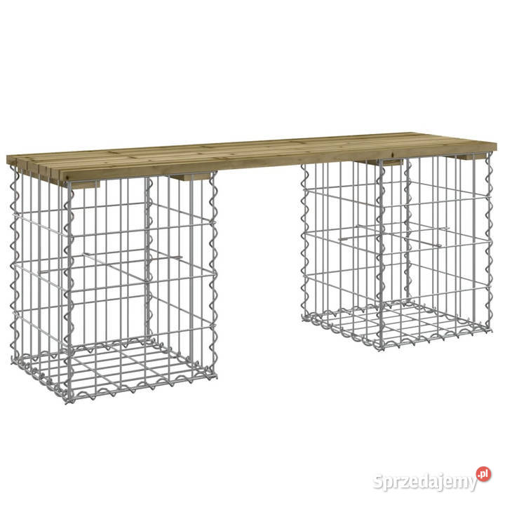 Ławka ogrodowa z gabionem 103x31x42 impregnowana Warszawa