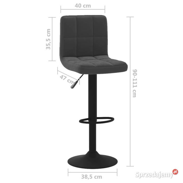 vidaXL Stołek barowy czarny obity aksamitem Hokery mazowieckie Warszawa sprzedam