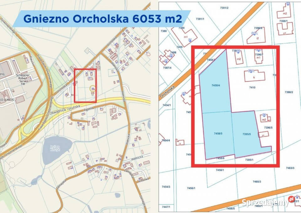 Działki inwestycyjne Gniezno Orcholska 2MNU