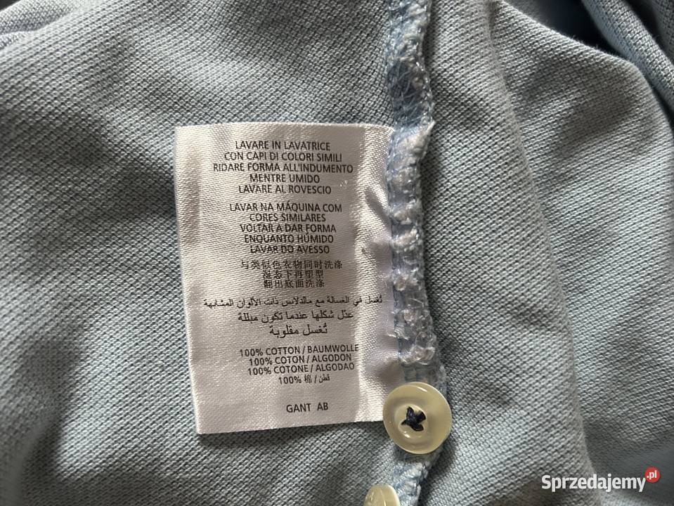 Męska błękitna koszulka polo GANT XL OKAZJA Zamość