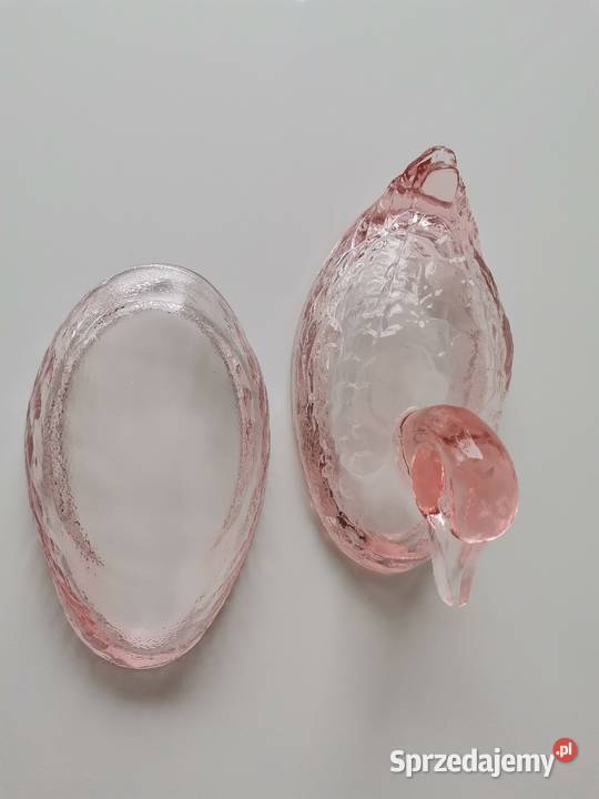 Stara różowa bomboniera figurka Kaczka HSG śląskie Katowice