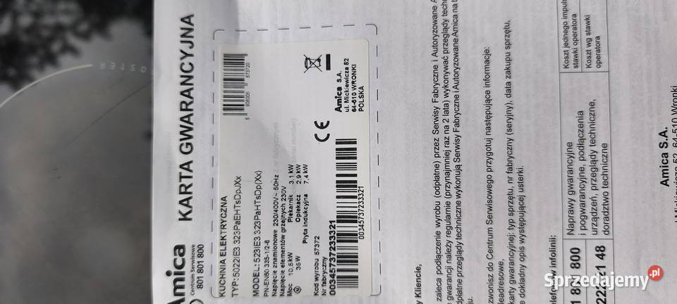 Kuchnia Amica indukcyjna Pietrzykowice