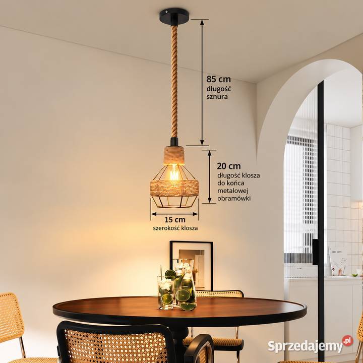 Lampa sufitowa wiszaca lniana LSP01 śląskie
