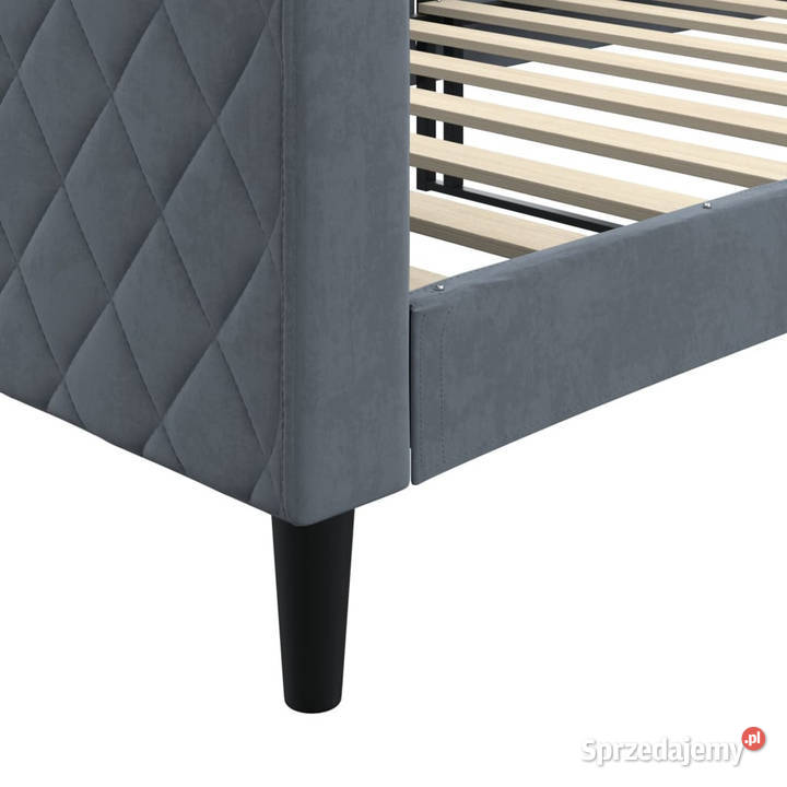 Sofa z funkcją spania ciemnoszara aksamit 90x200 100cm mazowieckie Warszawa