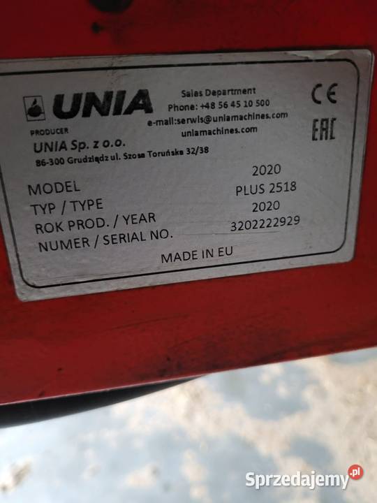 Opryskiwacz Unia Pilmet Plus 2500l Zawieszane Trzcianne