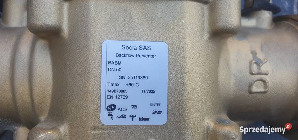 Zawór antyskażeniowy SOCLA BABAM DN50 Backflow Pobiedziska