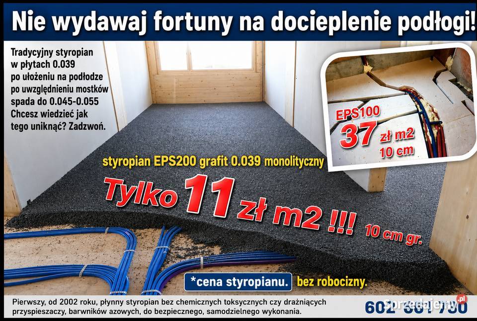 styropian podłogowy EPS100 5 10 wszystkie łódzkie Łódź sprzedam