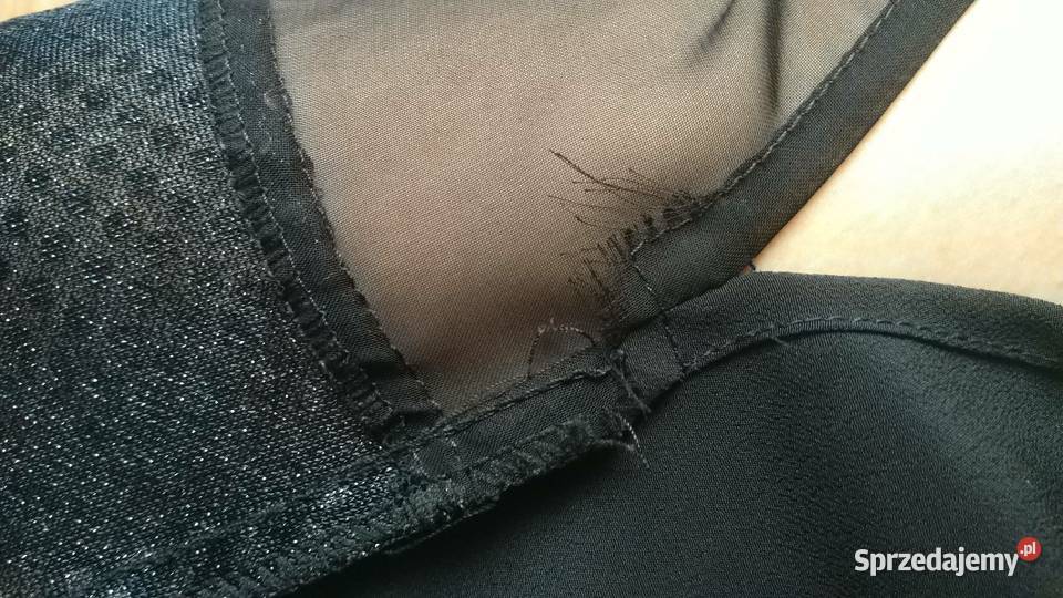 Czarna koszula mgiełka z kołnierzykiem cekiny Krosno sprzedam